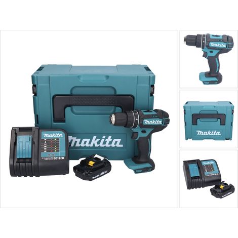 Makita DHP 482 SY1J Akku Schlagbohrschrauber 18 V 62 Nm + 1x Akku 1,5 Ah + Ladegerät + Makpac