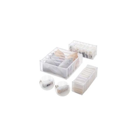 Organisateur Tiroir Sous-vêtement - 1 pièce Blanc - Pliable Soutien-gorge Chaussette Cravate (1/5)