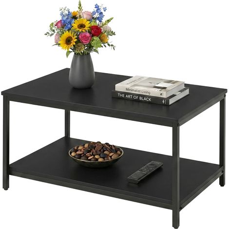 Black coffee table with storage wood metal 229384436 (1/5)