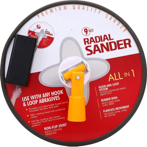 Ponceuse à poteaux pour projets de peinture sur cloisons sèches, disque rond radial rouge avec connecteur en plastique pour lumière LED (1/5)
