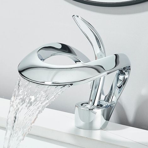 WASCHTISCHARMATUR Einhebelmischer für heißes und kaltes Wasser, Chrom
