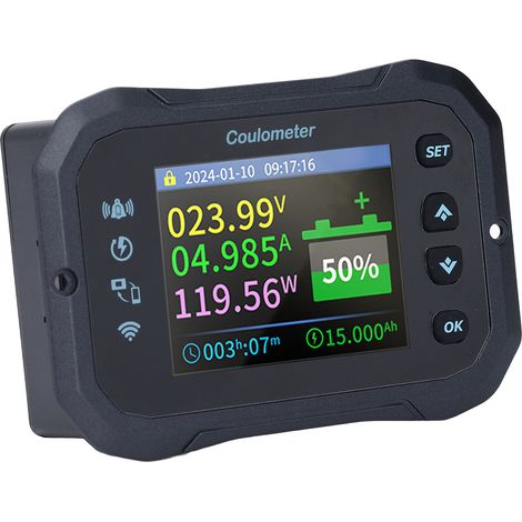 Moniteur de batterie WiFi 10-100V 0-50A, détection bidirectionnelle, surveillance à distance Bluetooth avec Shunt (1/5)
