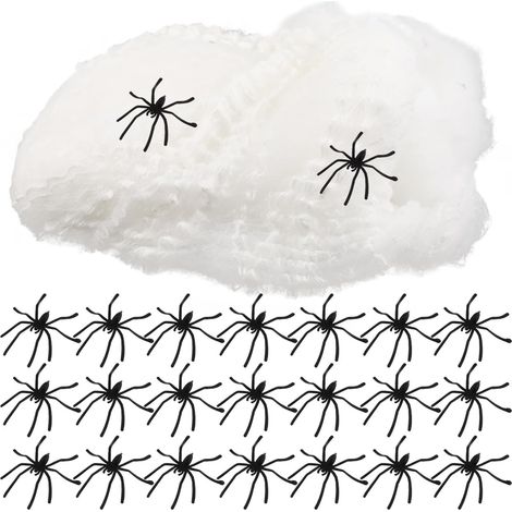 1 Ensemble de Toiles d'araignées d'halloween : araignées réalistes en Plastique pour décorations intérieures et extérieures – pour Une Maison hantée et des fêtes effrayantes (1/5)