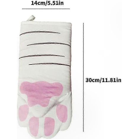 Gants de cuisine en coton résistant à la chaleur, motif patte de chat, pour cuisson et pâtisserie (1/3)