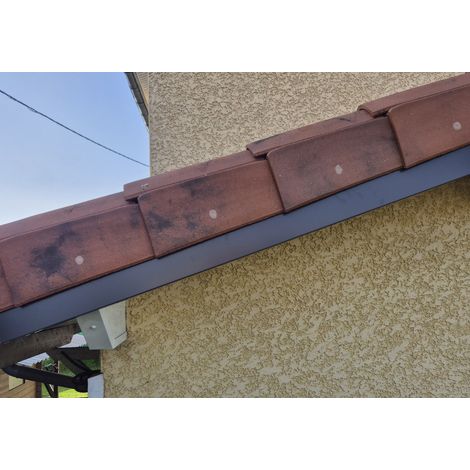 Bande de Rive Aluminium Brun Gris RAL 8019 (1 pli, retour 30 mm, ep 1.5mm) Hauteur : 80 mm (1/3)
