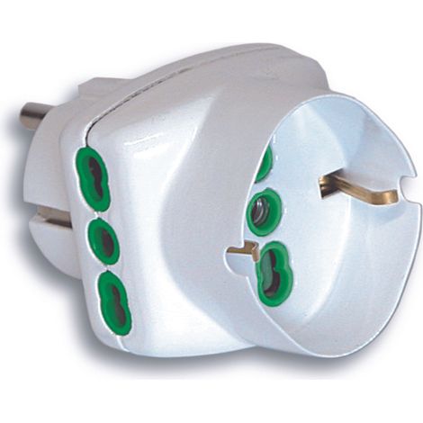 Fanton ADATTATORE TRIPLO IN BLISTER 2P+T spina schuko/2 prese 10/16A+schuko