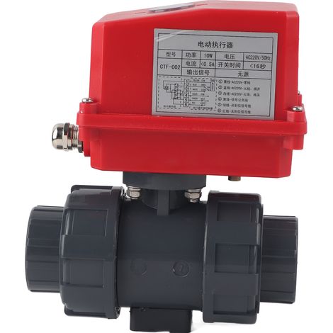 Vanne à boisseau sphérique motorisée PVC DN32 CTF002 220V AC, accessoire industriel pour canalisation, moteur électrique intégré, raccord 32mm
