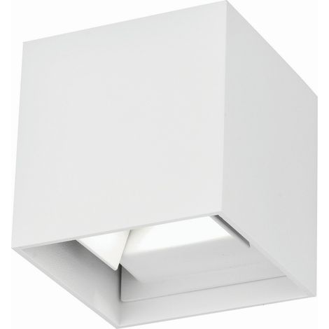Merano Chicago Applique Murale Extérieure Up Down 2 Lumières Sandy Blanc Aluminium LED 2x3W 510Lm 3000K Réglable IP54