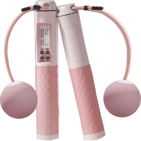 Corde à Sauter - Avec Compteur LED - Câble Acier Gainé PVC - Poignées Réglables - Longueur Ajustable - Pour Adulte et Enfant - 1 Pièce (1/5)