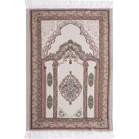 1 Gebetsteppich, 70 x 108 cm, Chenille-Muster, weich, tragbar, für Männer, Frauen und Kinder, Ramadan und Eid (1/5)