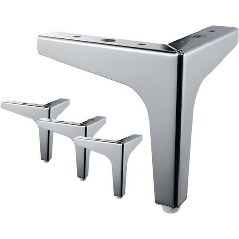 4 Pièces Pieds De Lit, Pieds De Table en Métal avec Vis & Protecture De Plancher pour DIY Meuble Sofa Fauteuil Canapé Chaise 15cm