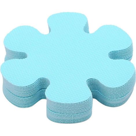 Lot de 20 autocollants antidérapants pour baignoire, motif fleurs, en caoutchouc adhésif, imperméables, pour baignoire, salle de bain, douche et cuisine, bleu, 10 cm. (1/5)