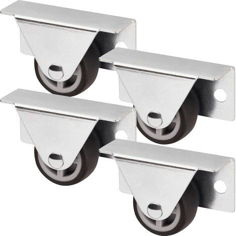 Set mit 4 TRIER Schrankrollen (Ø 30 mm, zur seitlichen Montage, dunkelgrau) Transportrolle Ideal für Bettgestelle und Bodenschubladen (1/5)