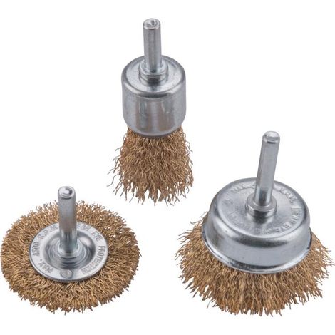 Brosses EXTOL plaquées laiton, lot de 3 pièces 1832