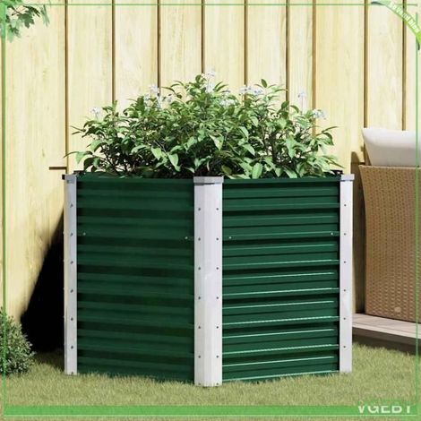 Lit surélevé de jardin - FAFEICY - 44857 - Acier galvanisé - Hexagonal 129x129x77 cm - Fond ouvert - Vert (1/5)