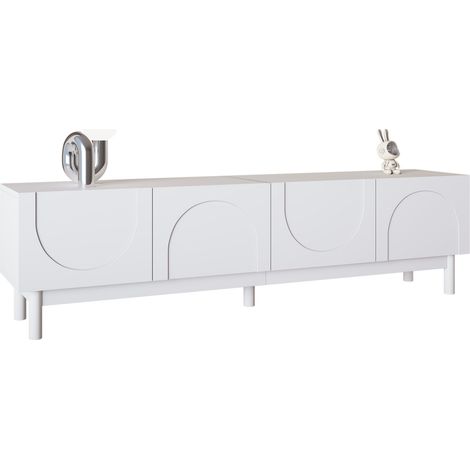 CHICFURN Mobile TV basso 169 x 34 x 45,5 cm in MDF e truciolare bianco, 4 ante (1/5)