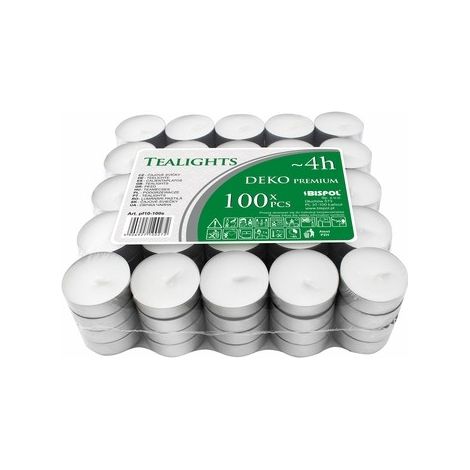 Nombre Velas de té Pf10-100S - 100 velas de té, 4 horas de duración