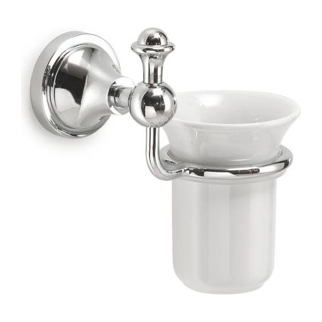 Portaspazzolini da muro in acciaio inox e Cromall NV10 Gedy serie NEVIS Cromato