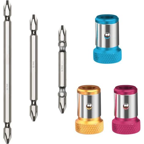 Schraubendreher-Bits, magnetischer Ring, Universal-Legierung, abnehmbarer magnetischer Schraubendreher, magnetischer Ring-Schraubendreher mit 3 Stück 150 mm/100 mm/65 mm Doppelkopf-Schraubendreher-Bit (1/5)