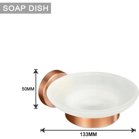 Porte-savon en laiton doré rose brossé moleté, porte-brosse de toilette, porte-papier toilette, barre porte-serviettes, crochet de suspension, quincaillerie pour porte-savon (1/5)