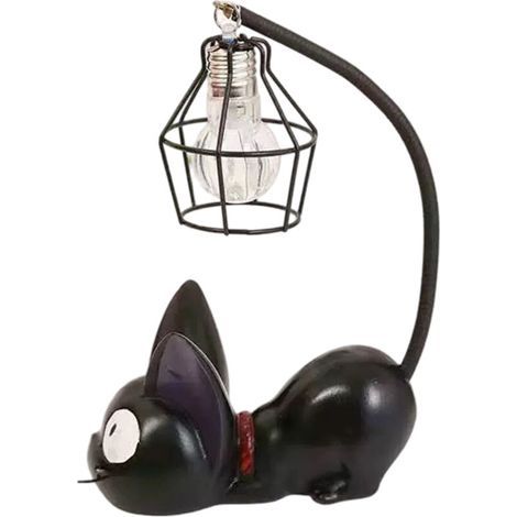 Katzenlampe, Katzen-Nachtlicht, niedliche schwarze Katzenlampe, Schreibtischlampe, LED-Tischlampe aus Kunstharz für Kinder, Totoro-Lampe, Kunstharz, handgefertigter Dekoartikel