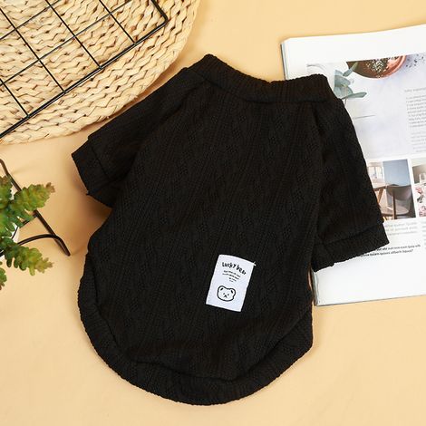 Cardigan tricoté à motif chiot - Taille XS - Noir - Doux et respirant - Pour chiots et petits chiens (1/5)