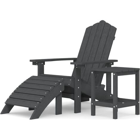 Maison Exclusive - Adirondack-Gartenstuhl mit Hocker & Tisch HDPE