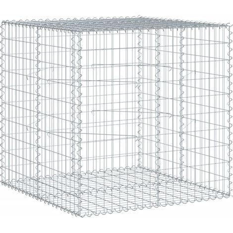 Gabionkorb mit Deckel 100x100x100 cm verzinkter Stahl