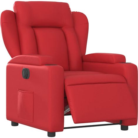 vidaXL Poltrona Reclinabile Elettrica Rossa in Similpelle (1/5)