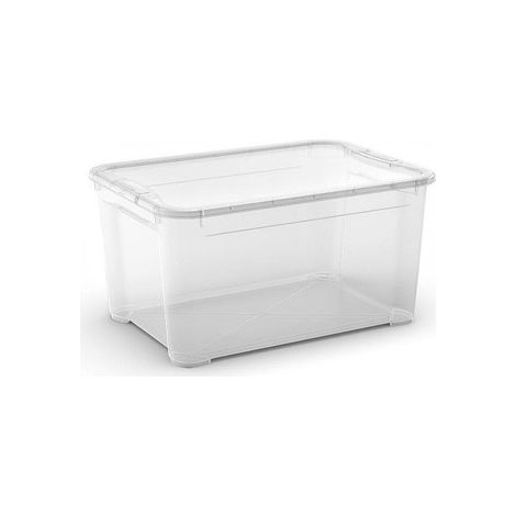 Contenedor plástico transparente con tapa 55,5x39x28,5