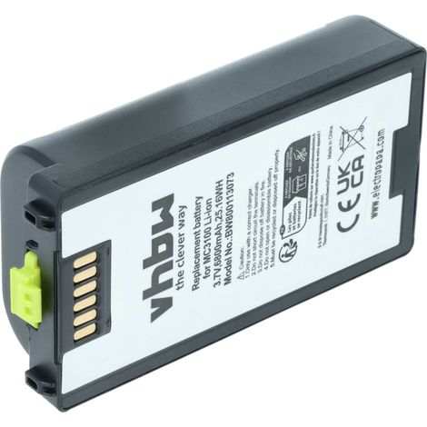 vhbw Batería compatible con Symbol MC3190, MC3100, MC3190G, MC3190-G13H02E0, MC3190-GL4H04E0A escáner códigos de barra, TPV (6800 mAh, 3,7 V, Li-Ion)