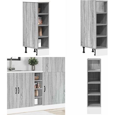 vidaXL Unterschrank Grau Sonoma 20x44,5x81,5 cm Holzwerkstoff (1/5)