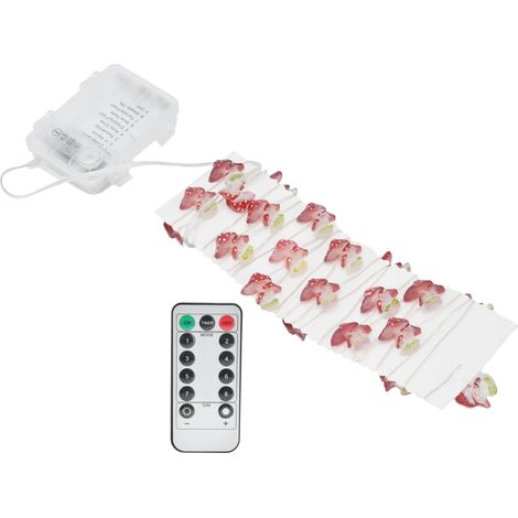 Guirlande lumineuse 30 LED forme champignon fil cuivre 3 m déco fête extérieur blanc chaud (1/5)