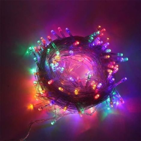 LED-Lichterkette – Mehrfarbig – 10 m – 100 LEDs – 8 Modi – Für drinnen und draußen geeignet (1/4)