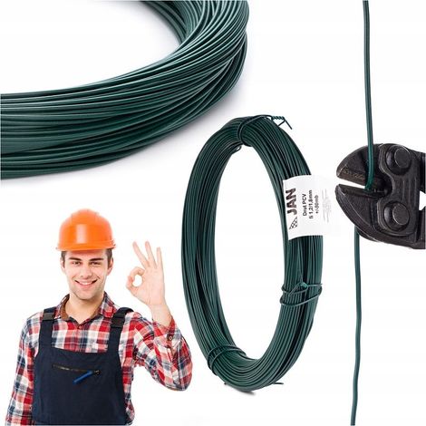 Fil plastifié PVC 1,8 mm pour clôture de verger, 90 m, vert (1/5)