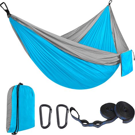 Hamac en toile parachute pour camping extérieur 300 x 200 cm (1/5)