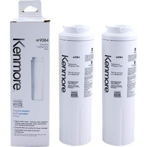 Lot de 2 filtres à eau Kenmore 9084 – charbon actif de coco, compatible Filter 4, 9006, 469006, remplacement 6 mois (1/5)