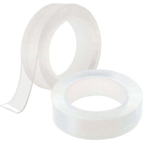 Pack of 2 3M Extra Strong Double-Sided Adhesive Tapes - Multifunctional - Reusable - Removable - Transparent (1/4)