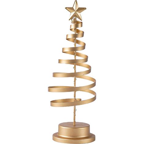 Guirlande Lumineuse - Arbre De Noël En Métal Avec Étoile Cristal - Lumière Chaude Or Et Froide Argent - Pour Intérieur Et Décoration Festive - Lot De 5 (1/5)