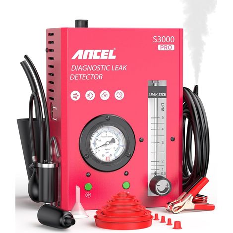 Machine de fumée Détecteur de Fuite Automobile, Machine à Fumée Voiture avec Pompe à Air et Manomètre Intégrés, Détecteur de Fuite de Fumée de Carburant pour Véhicule Moto Bateau Camion (1/5)
