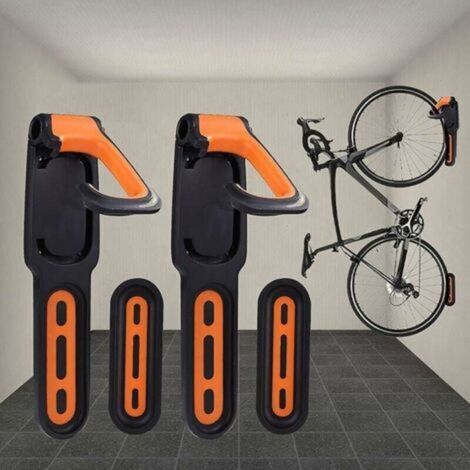 Bike rack, wall-mounted bike rack with rubber coating, for 2 bikes, indoor and outdoor wall-mounted bike supports (1/4)