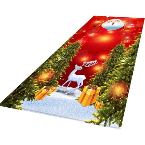 Weihnachtsteppich – 40 x 60 cm – Rutschfest – Weicher Flanell-Frottee – Für Schlafzimmer, Wohnzimmer, Flur, Küche – 1 Stück (1/5)