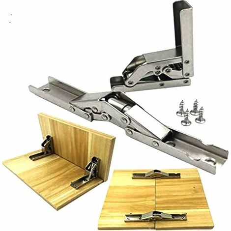 2pcs Stainless Steel 90 Degree Folding Shelf Hinge Concealed Bracket Table Support Hinge Furniture Accessories Folding Shelves (1/5)