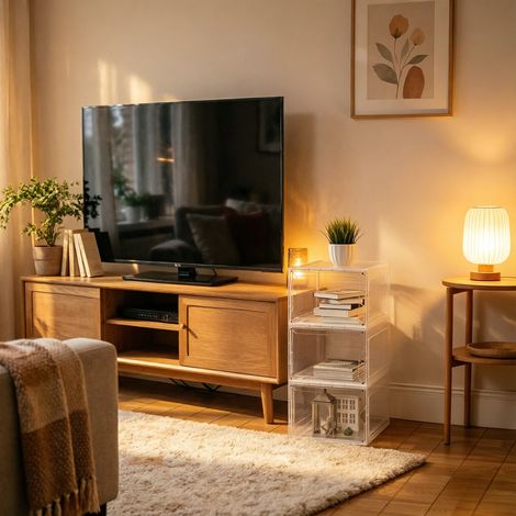 Modernes Aufbewahrungsorganizer – Modulares, transparentes System für Schuhe und Kosmetik (3 Fächer inklusive)