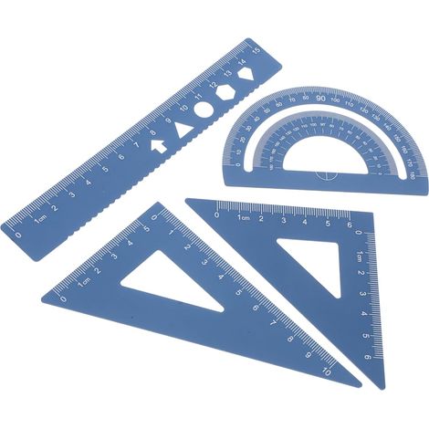 TEHAUX Ensemble de 4 règles triangulaires en aluminium, règle (1/5)