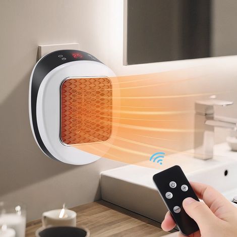 Chauffage Électrique Murale Ptc - 600 W - Thermostat Réglable 15 À 32 °C - Affichage Led - Télécommande Incluse - Pour Chambre Bureau Rv Intérieur (1/5)