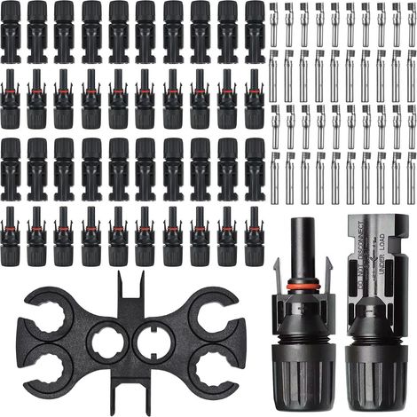Lot de 20 paires de connecteurs solaires IP67 étanches avec clé à molette, connecteurs photovoltaïques pour câble solaire de 2,5 mm²/4 mm²/6 mm² (1/5)