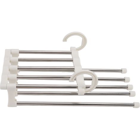Cintre pliable en acier inoxydable multi-couches pour pantalons, cravates et écharpes (1/5)