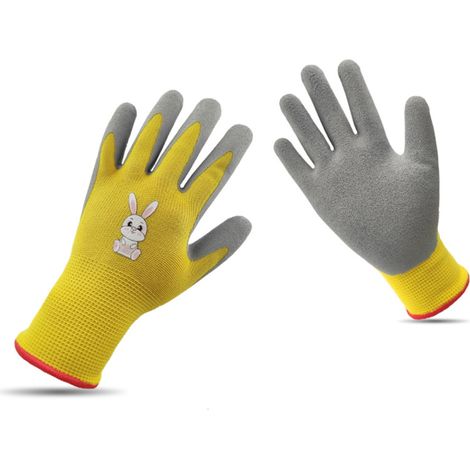Gants De Jardinage Enfants - Polyester Et Latex - Respirants Légers Antidérapants Sans Odeur Imperméables Résistants À L Huile - 3 Tailles Disponibles (1/5)