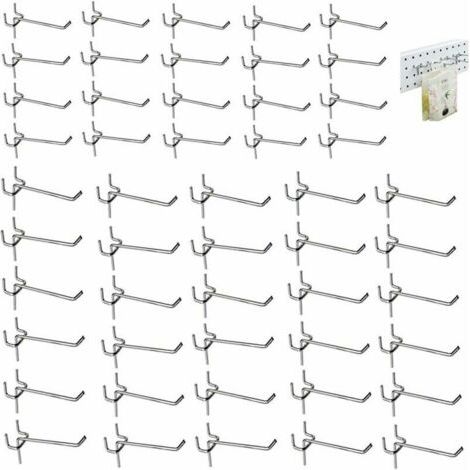 50 Stück perforierte Wandhaken, Einzelhaken, Paneelhaken, Wandzubehörhaken, für perforierte Paneeltüren und Wandpaneele, 3,3 mm, 5 cm/10 cm, Starli